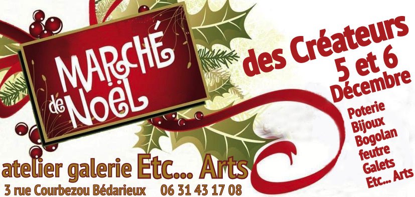 5 et 6 décembre, l’ATELIER GALERIE ETC…ARTS organise le marché de noël des créateurs - démonstration au chalumeau par ANtje Beurtheret